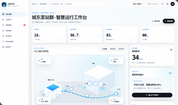 泵站三维工艺孪生平台